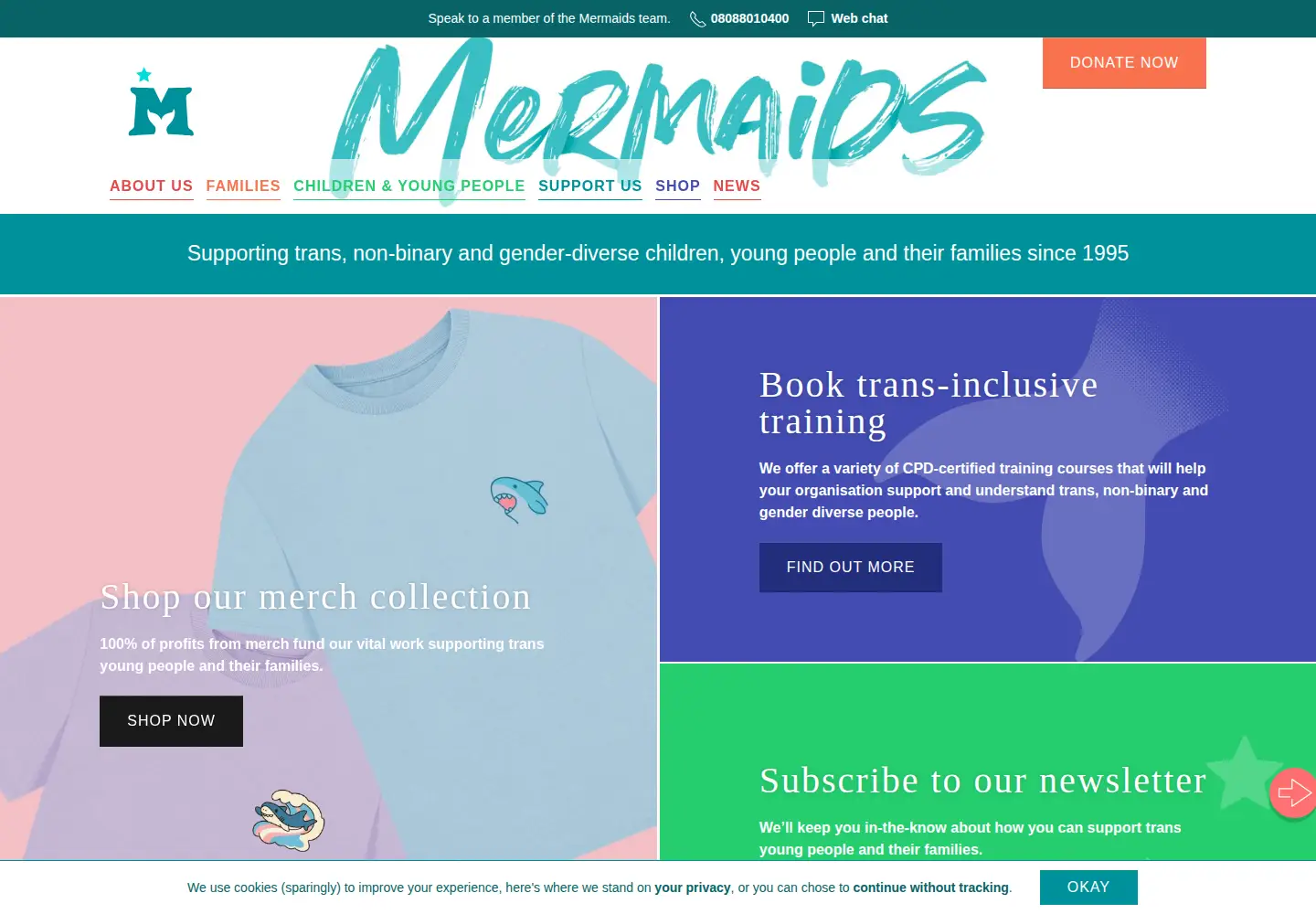 Screenshot of mermaidsuk.org.uk