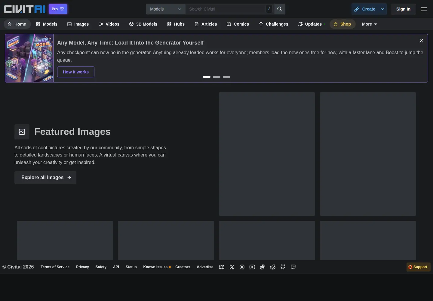 Screenshot of civitai.com