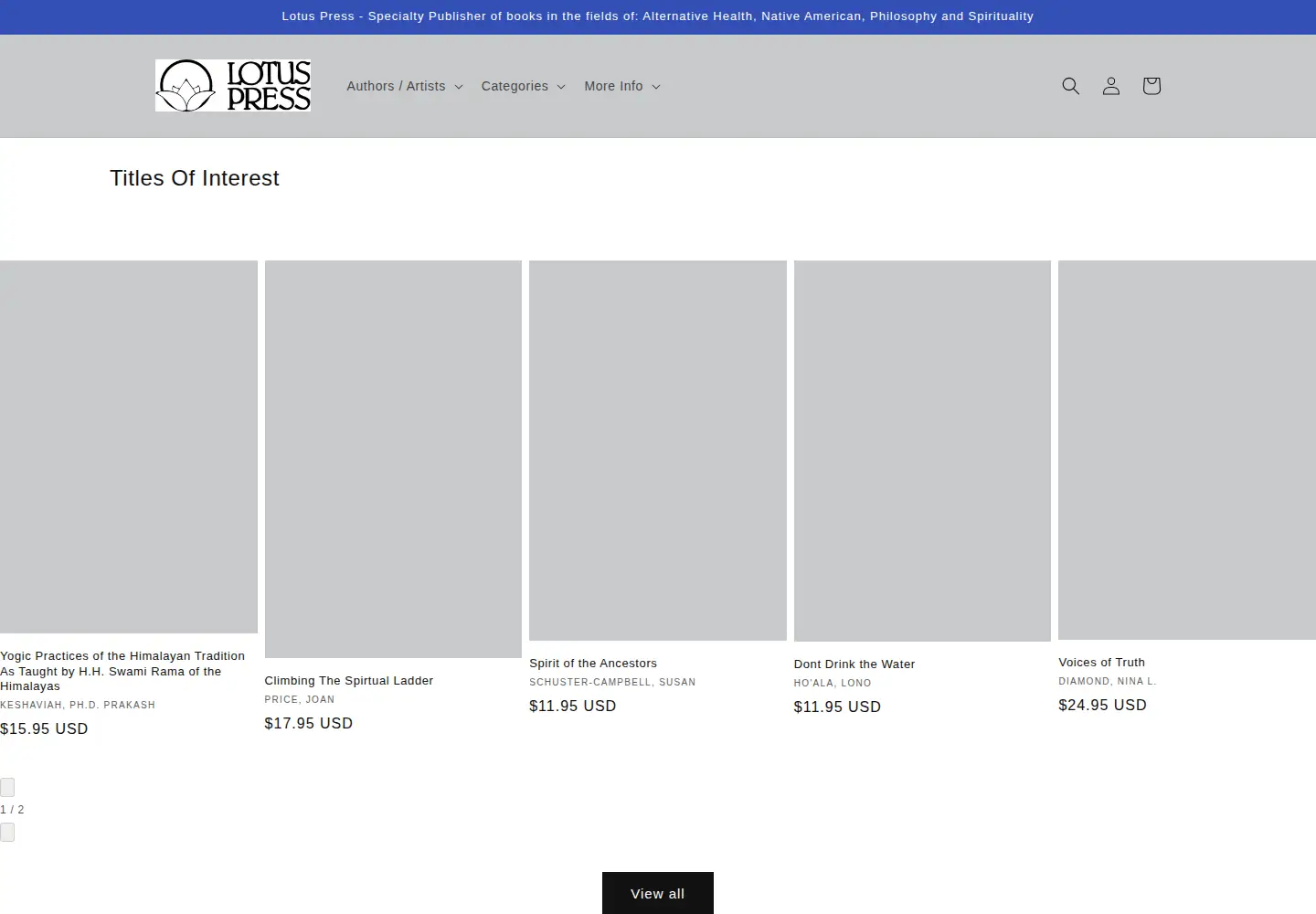 Screenshot of lotuspress.com