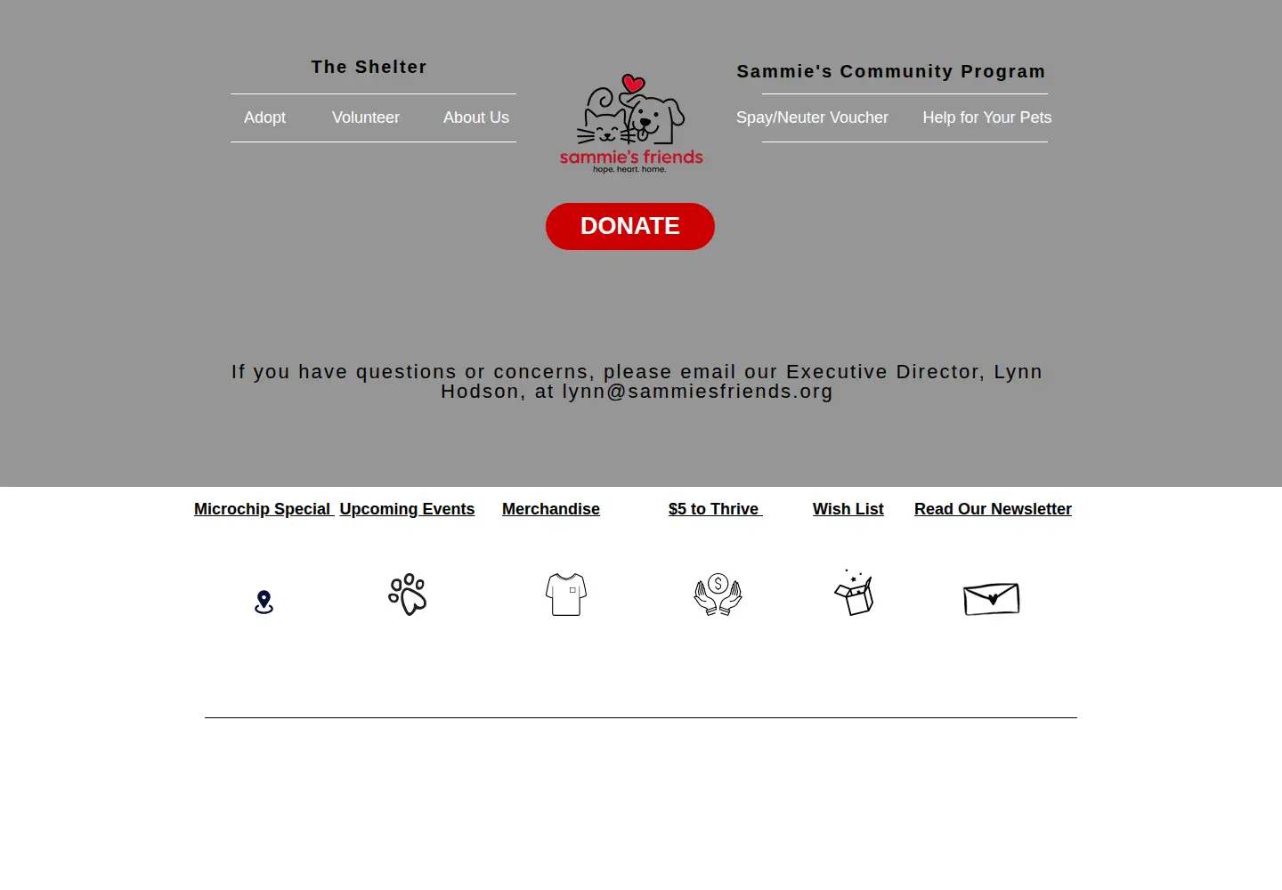Screenshot of sammiesfriends.org