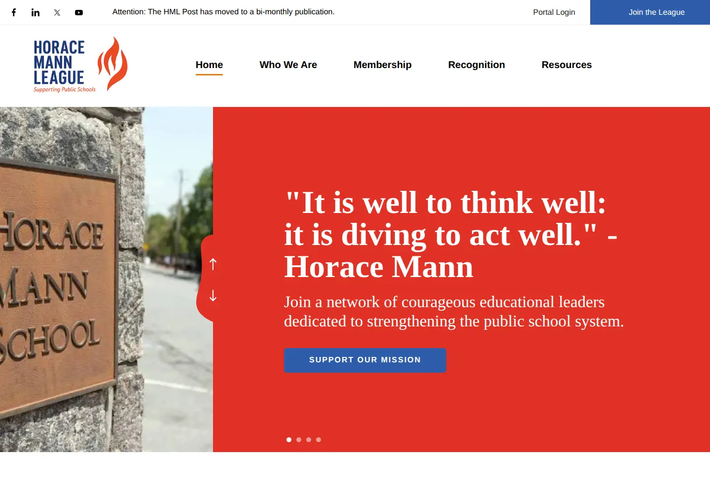 Captured homepage of hmleague.org in the current scan
