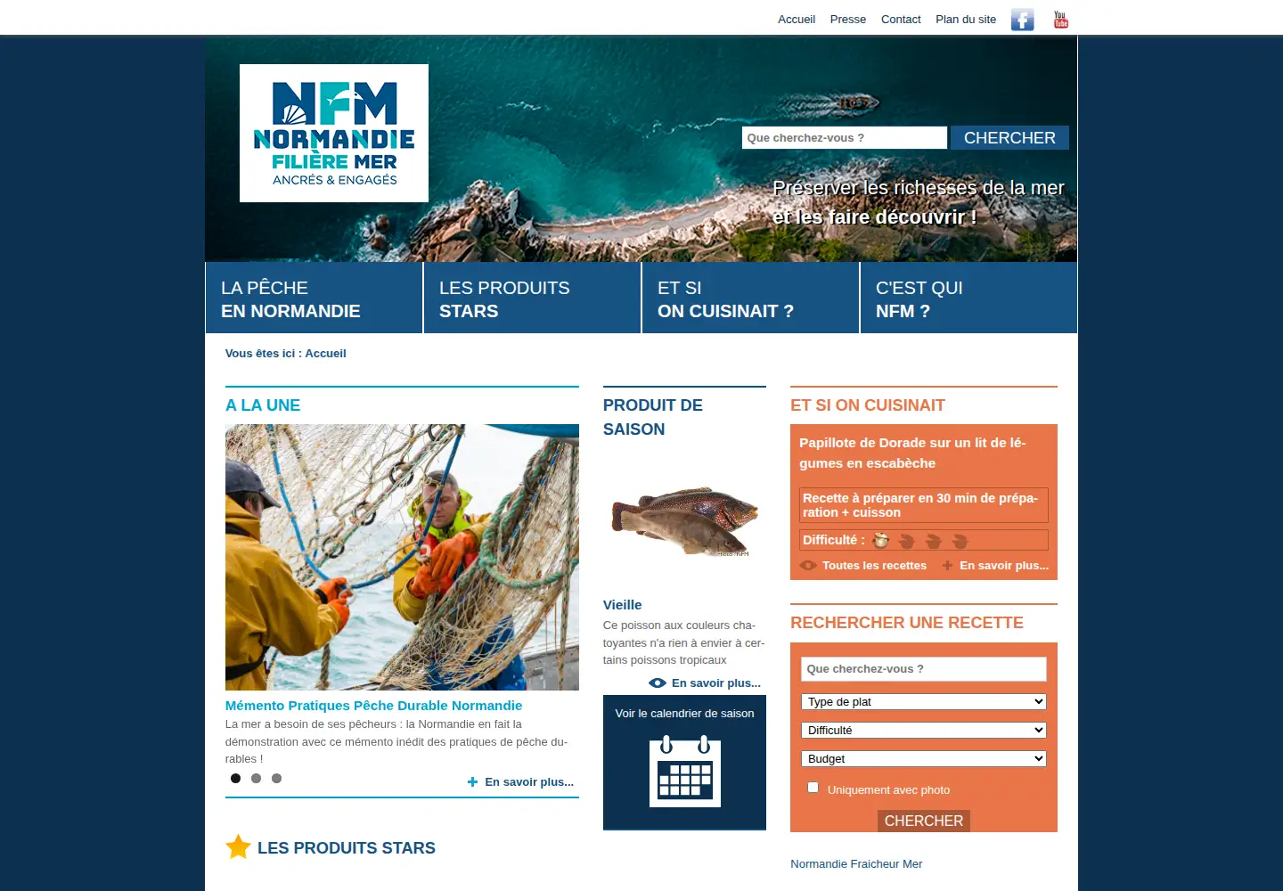 Captured homepage of normandiefraicheurmer.fr in the current scan