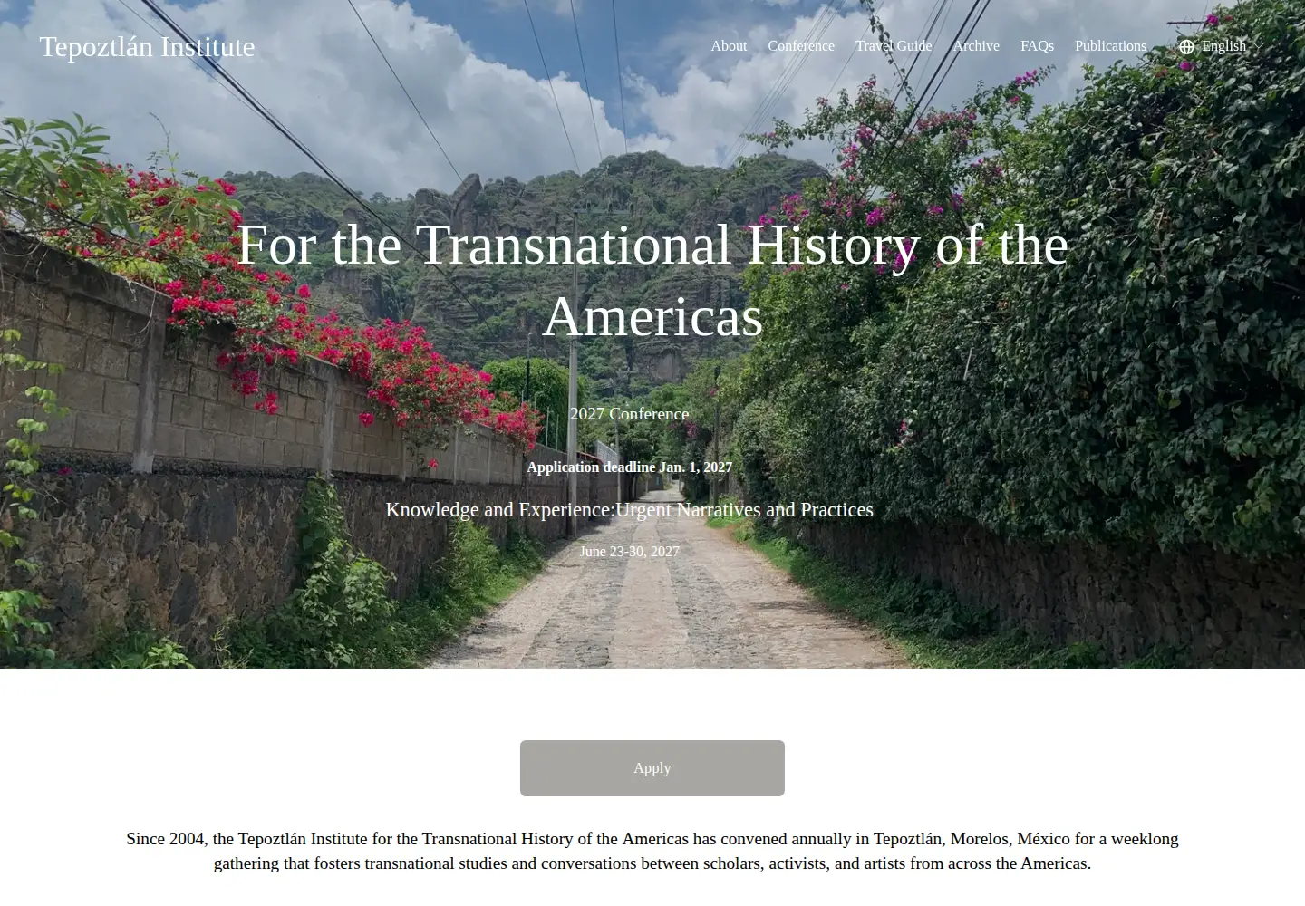 Screenshot of tepoztlaninstitute.org