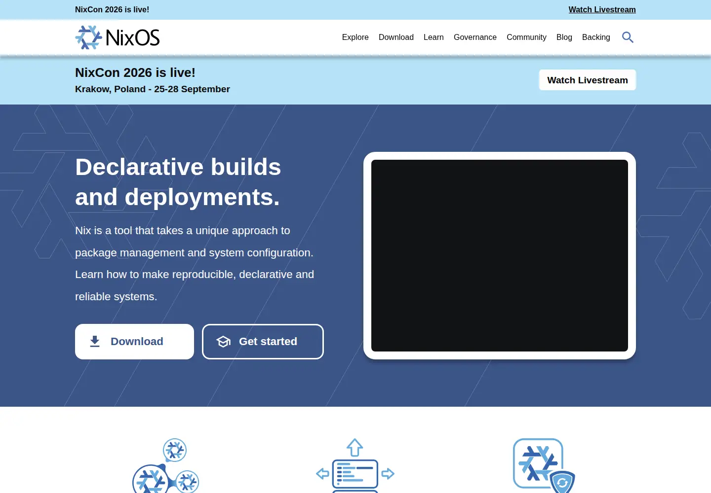 Screenshot of nixos.org