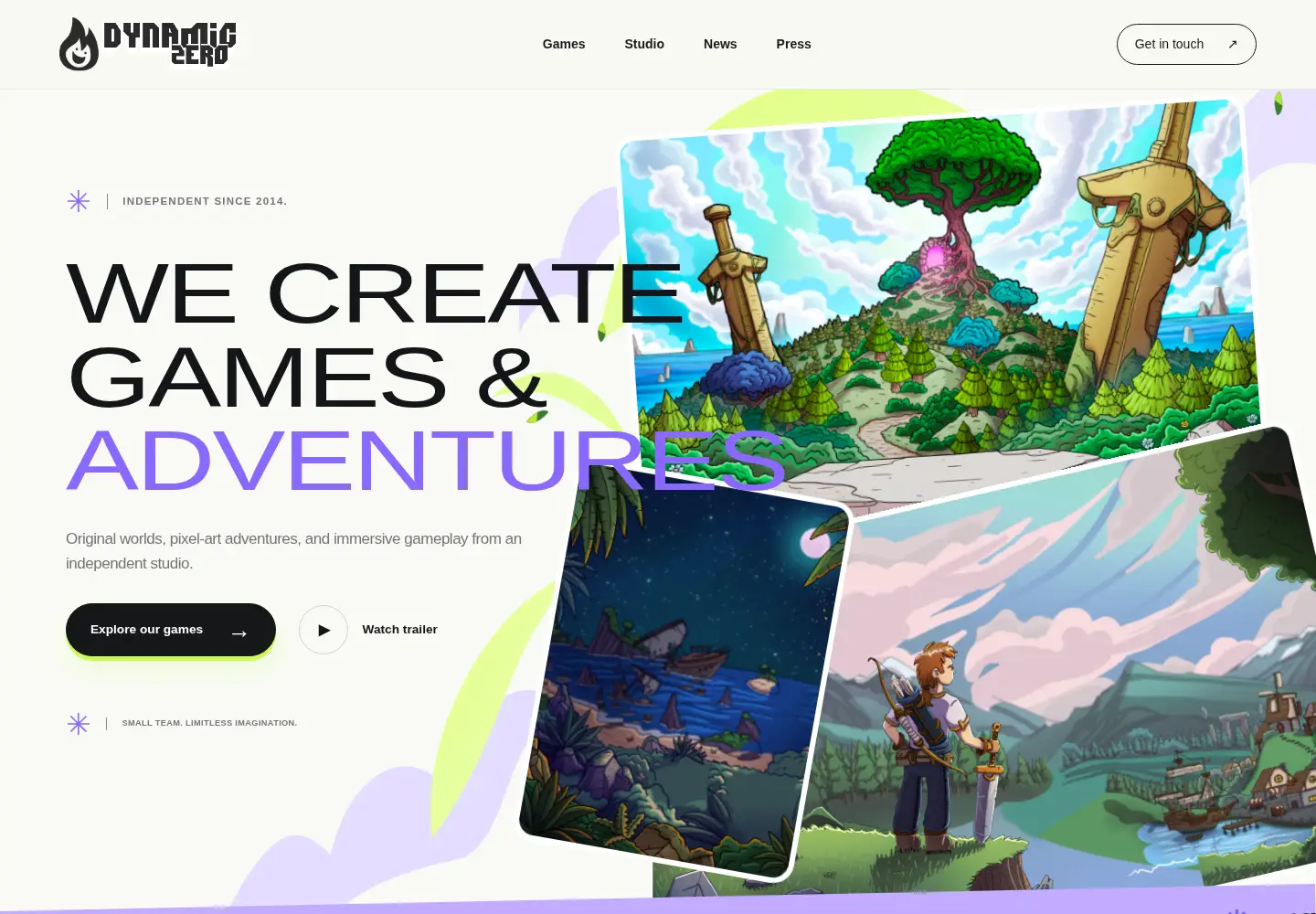 Captured homepage of dynamiczero.com in the current scan