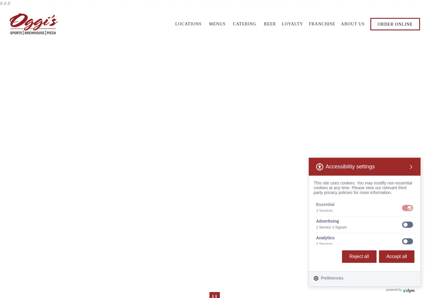 Screenshot of oggis.com