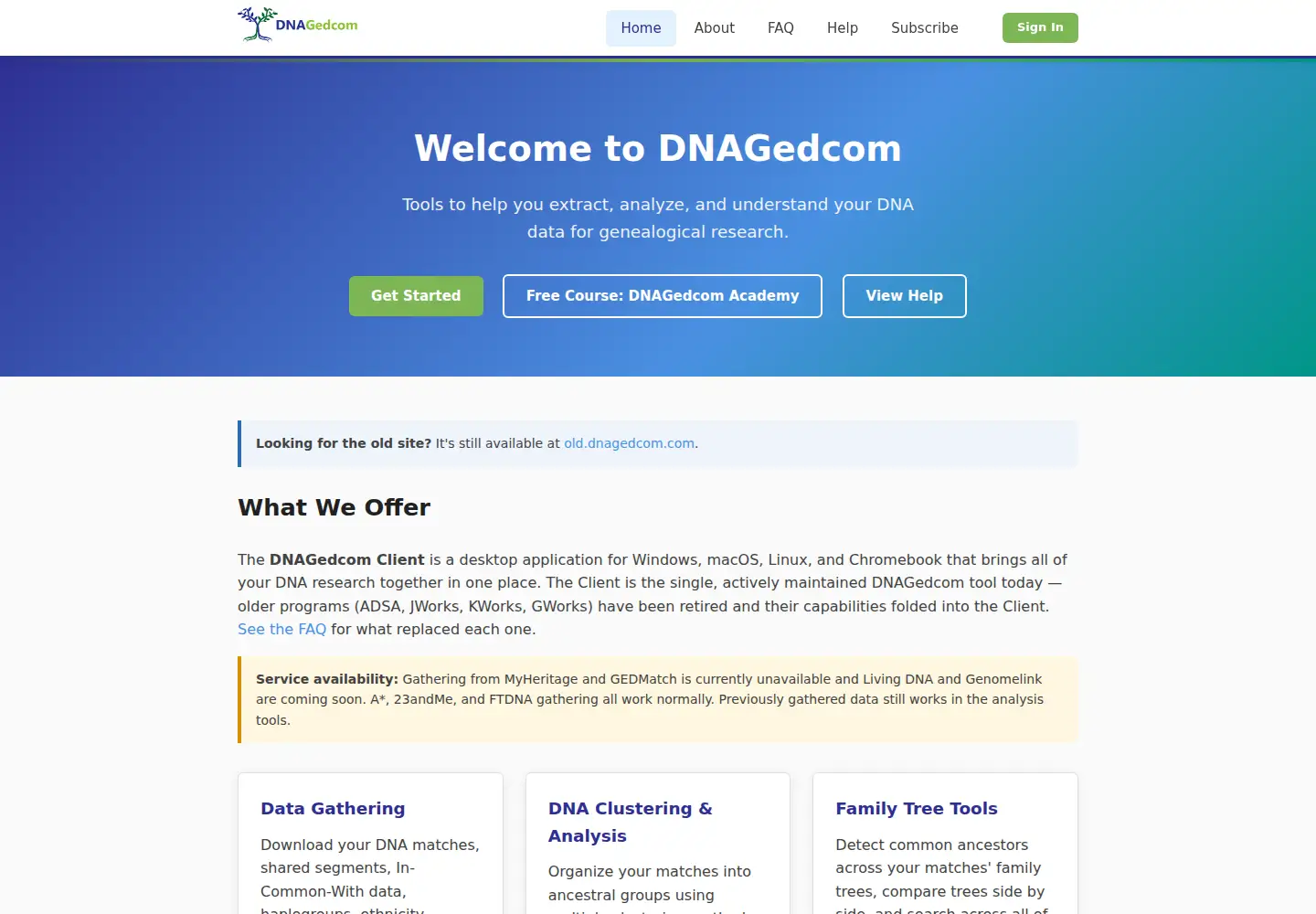 Captured homepage of dnagedcom.com in the current scan