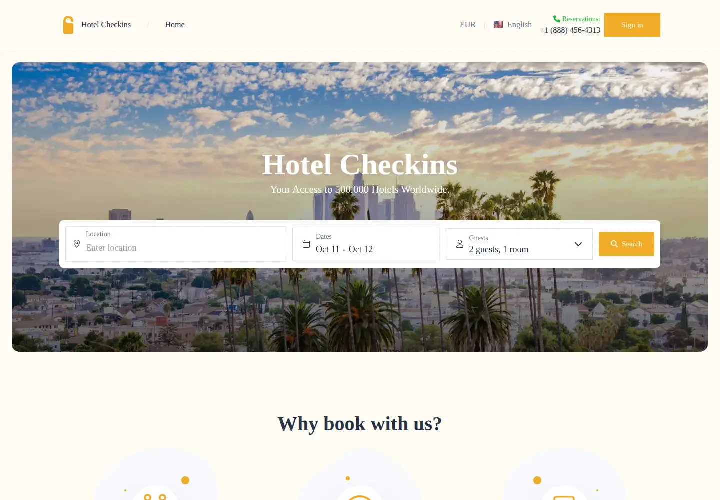 Screenshot of hotelcheckins.com