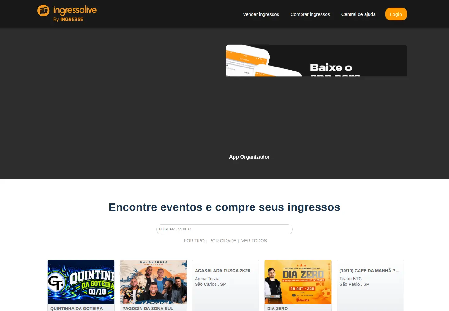 Screenshot of ingressolive.com