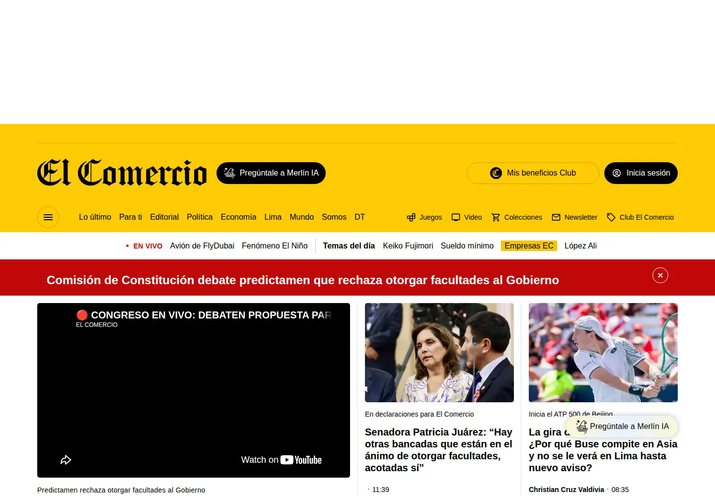 Screenshot of elcomercio.pe