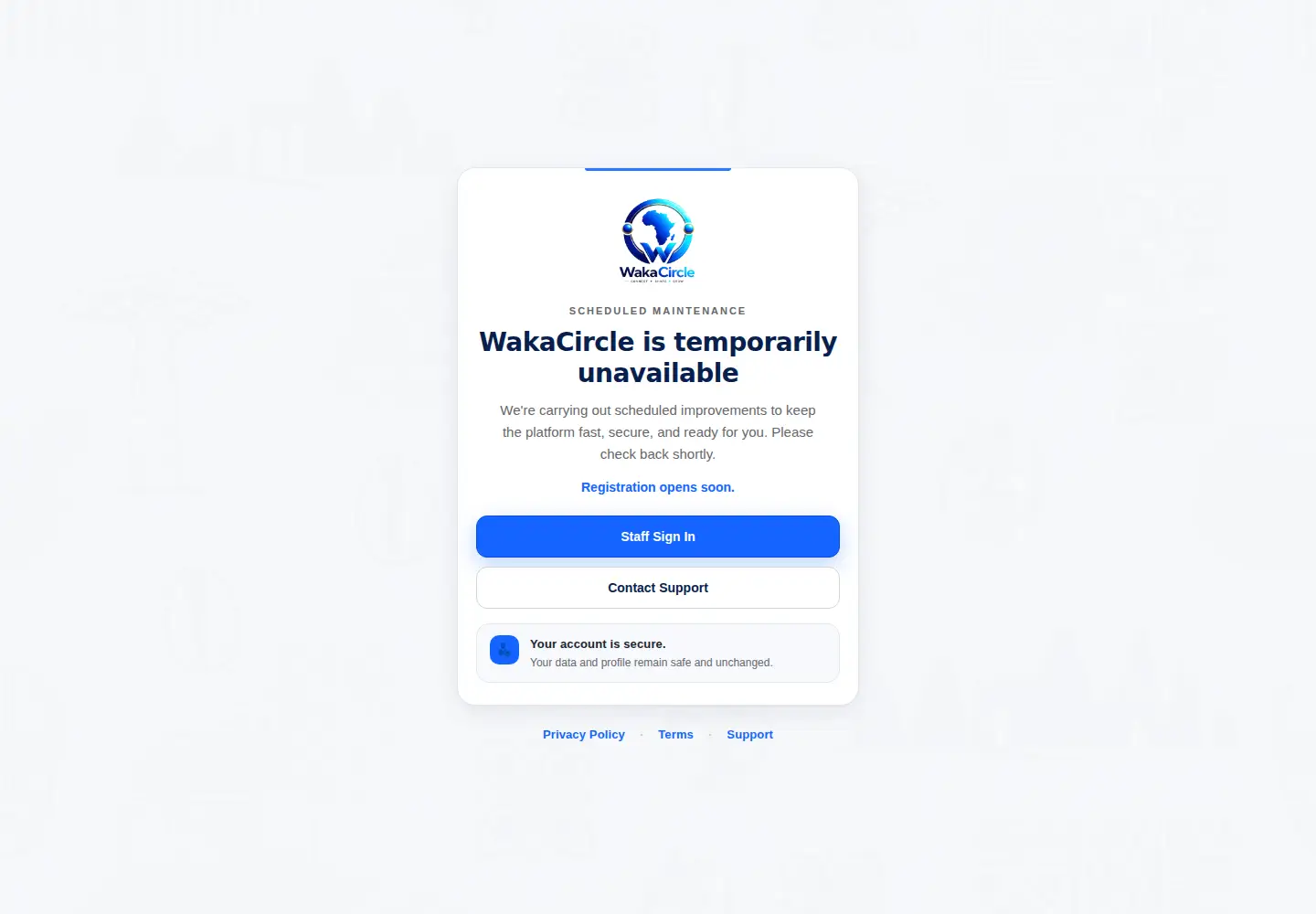 Screenshot of wakacircle.com