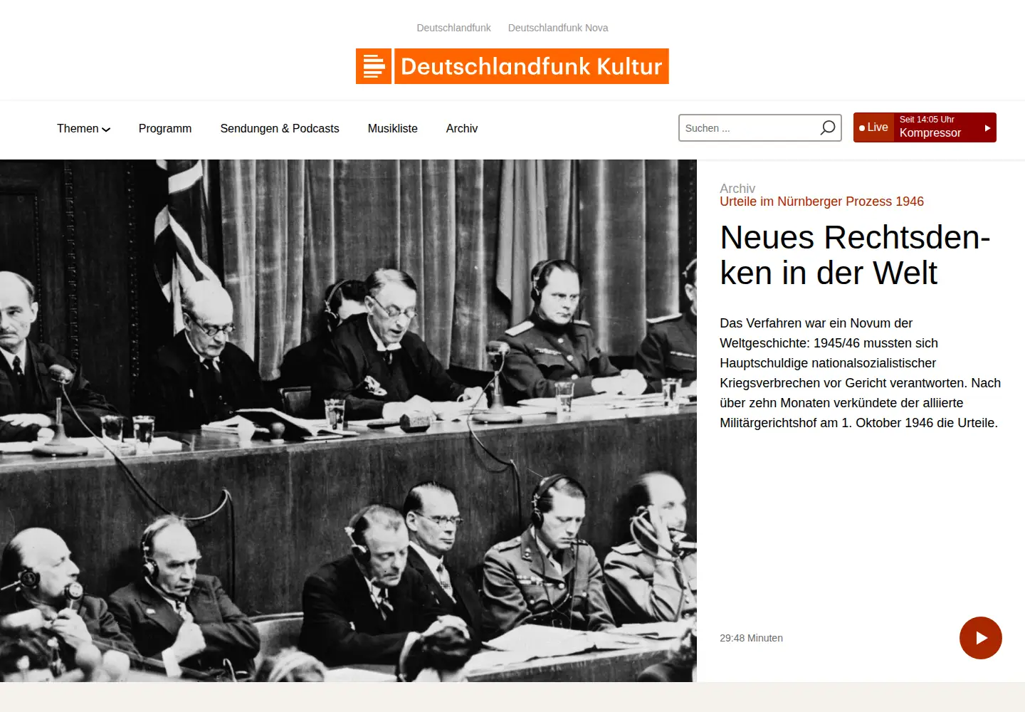 Screenshot of deutschlandfunkkultur.de