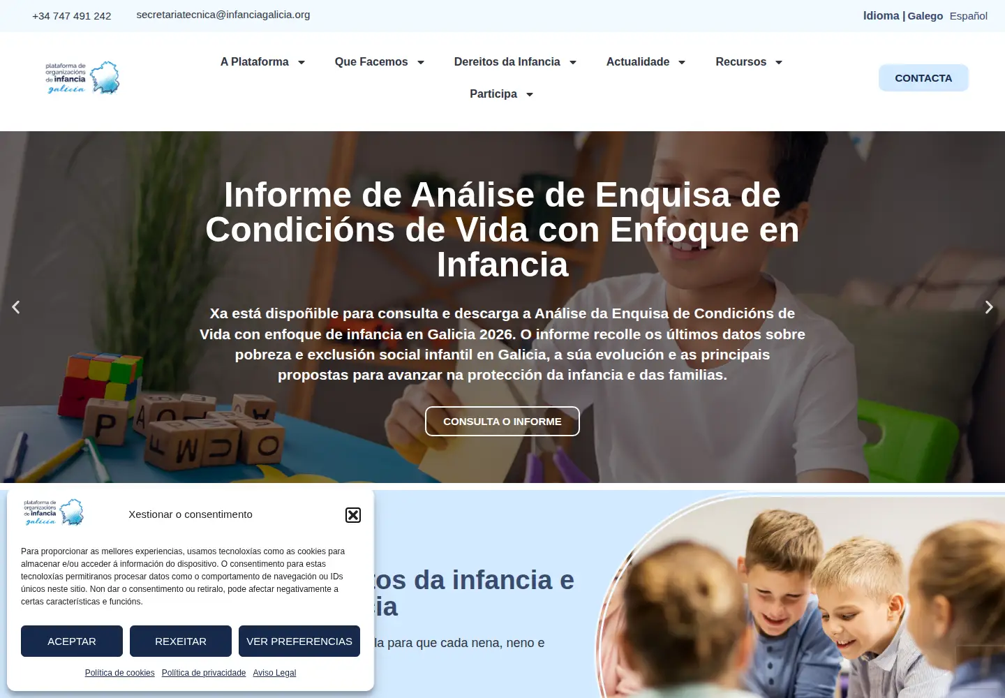Screenshot of infanciagalicia.org