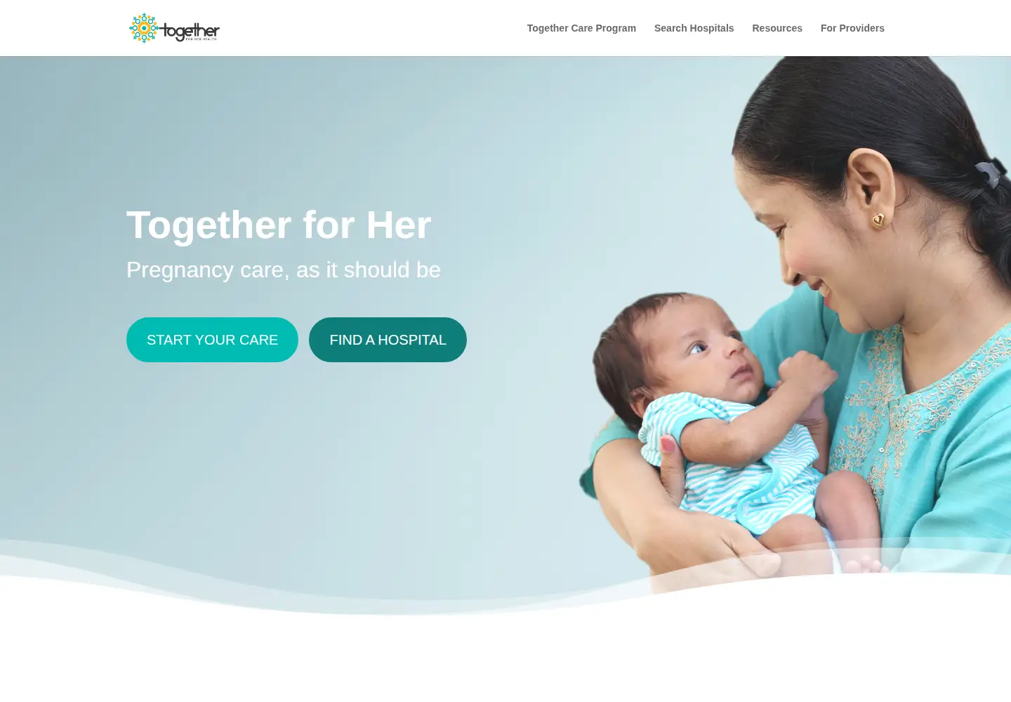 Captured homepage of togetherforher.com in the current scan