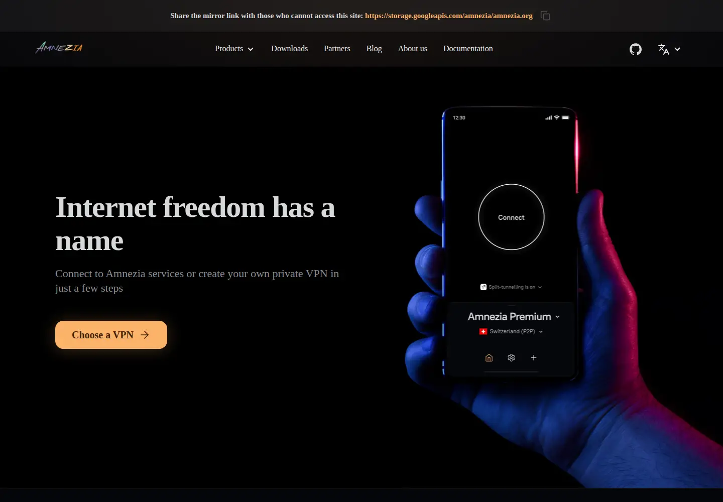 Screenshot of amnezia.org