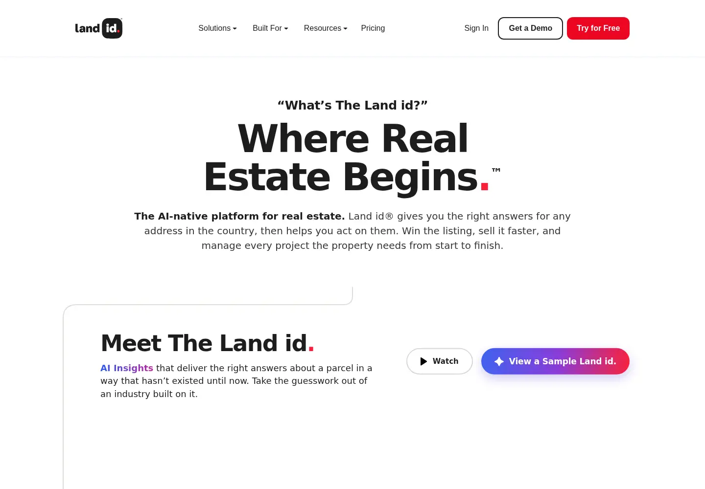 Screenshot of id.land