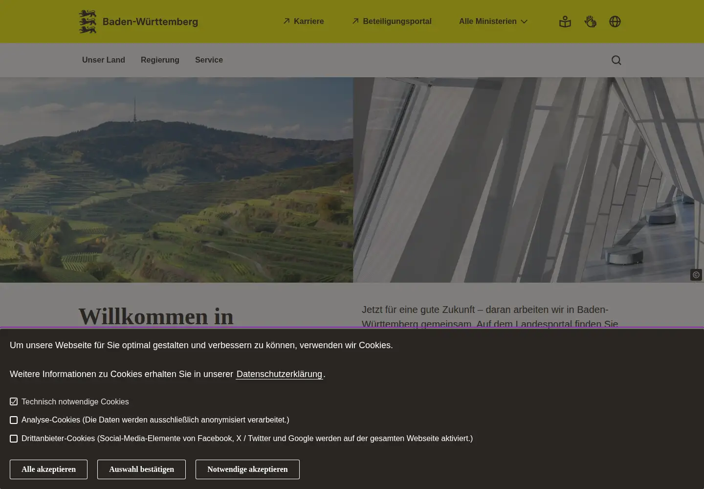 Screenshot of baden-wuerttemberg.de