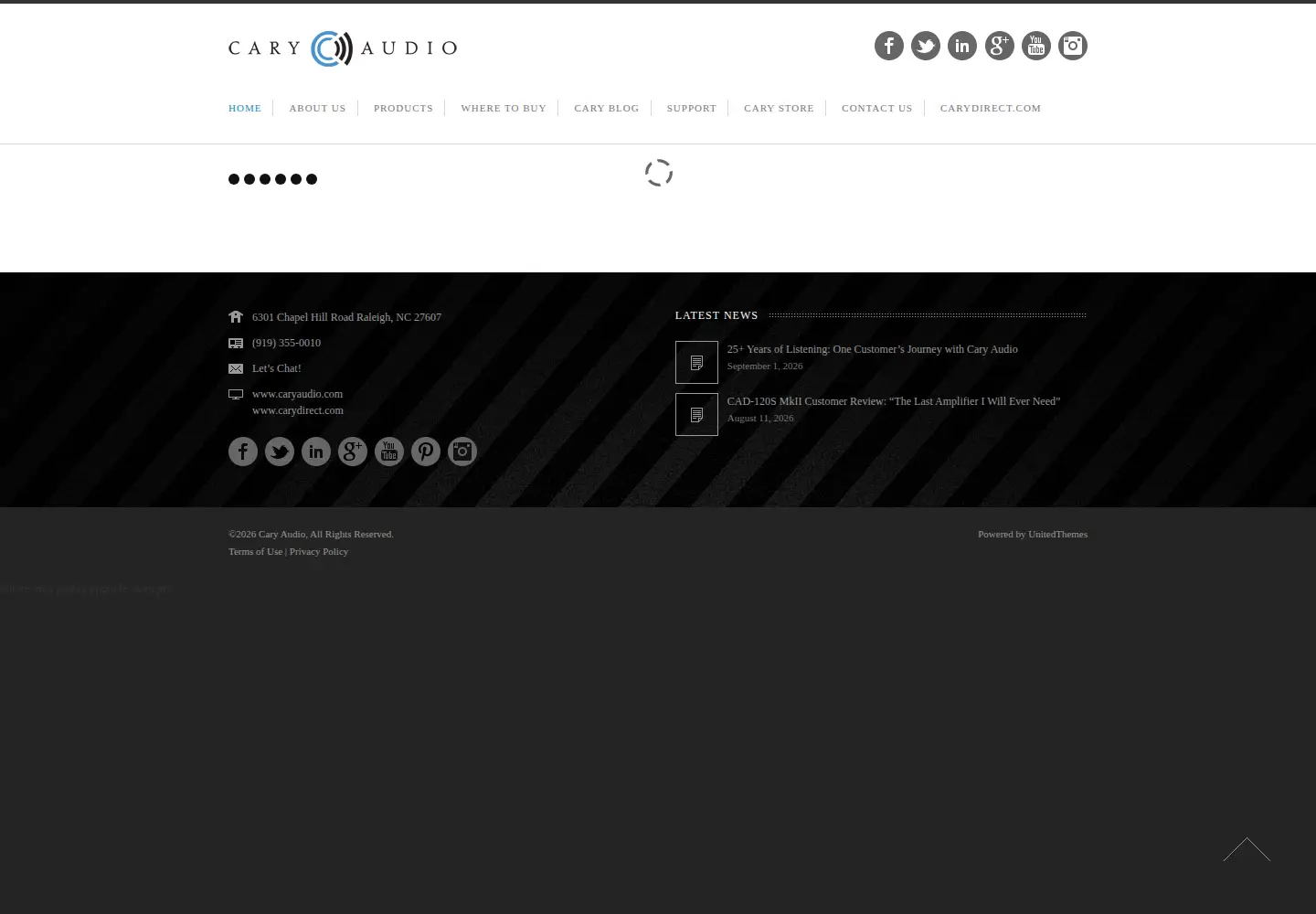 Screenshot of caryaudio.com