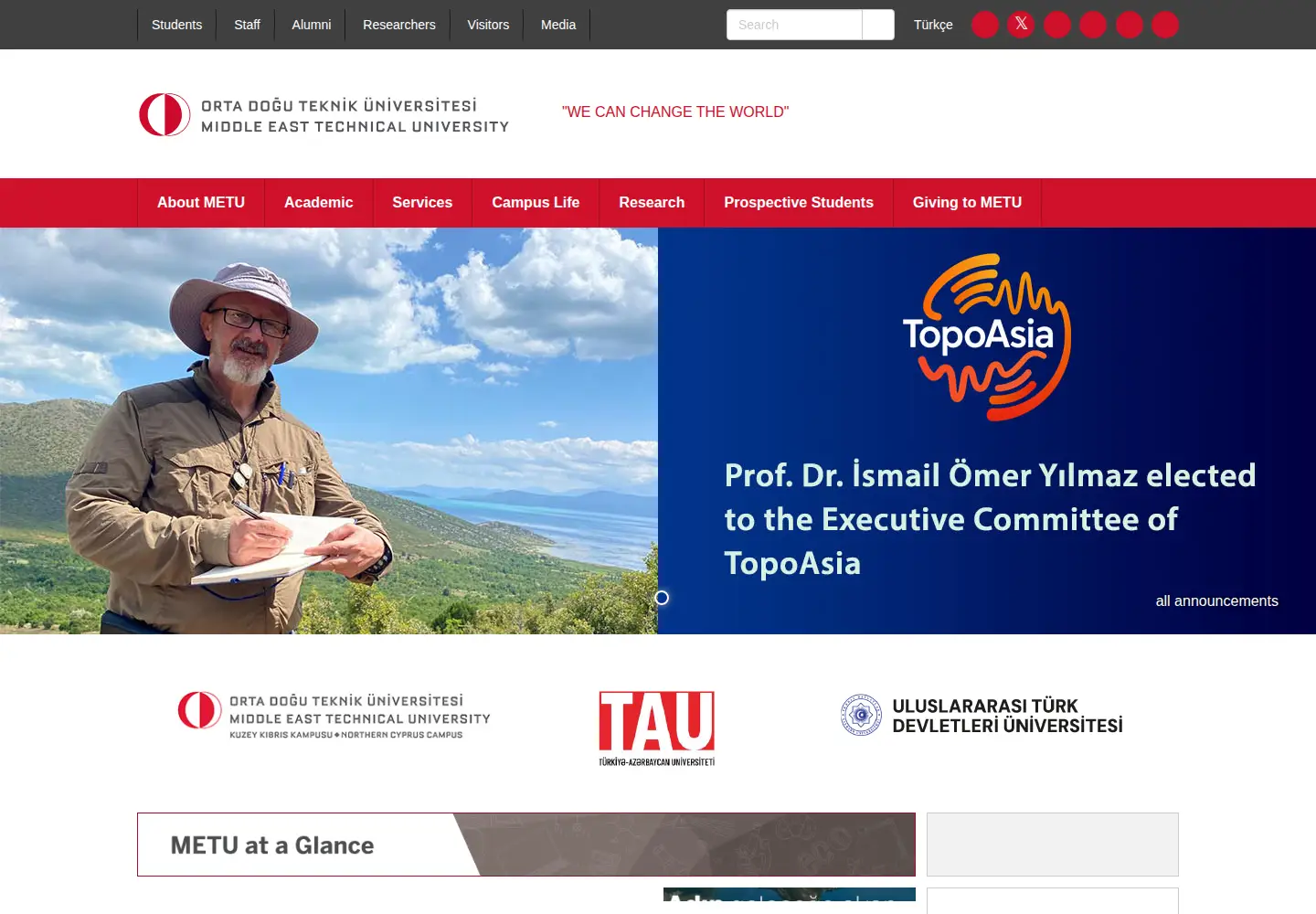 Screenshot of metu.edu.tr