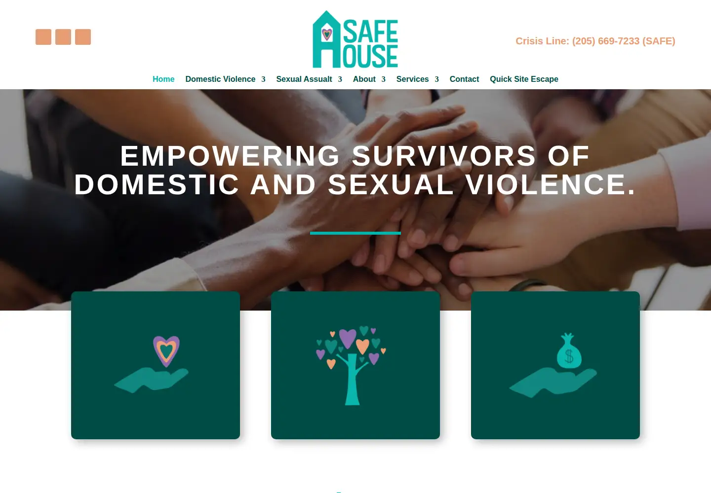 Captured homepage of safehouse.org in the current scan