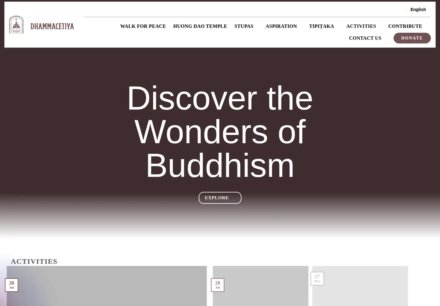 Screenshot of dhammacetiya.com