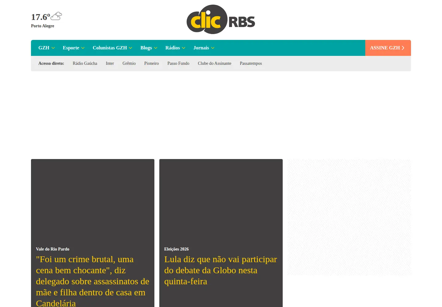 Screenshot of clicrbs.com.br