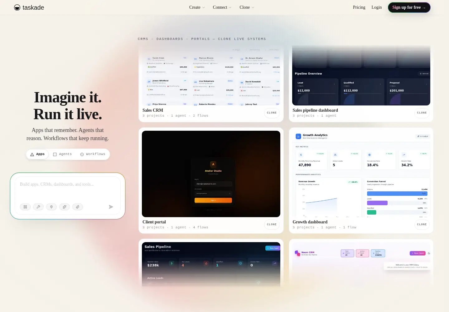 Screenshot of taskade.com