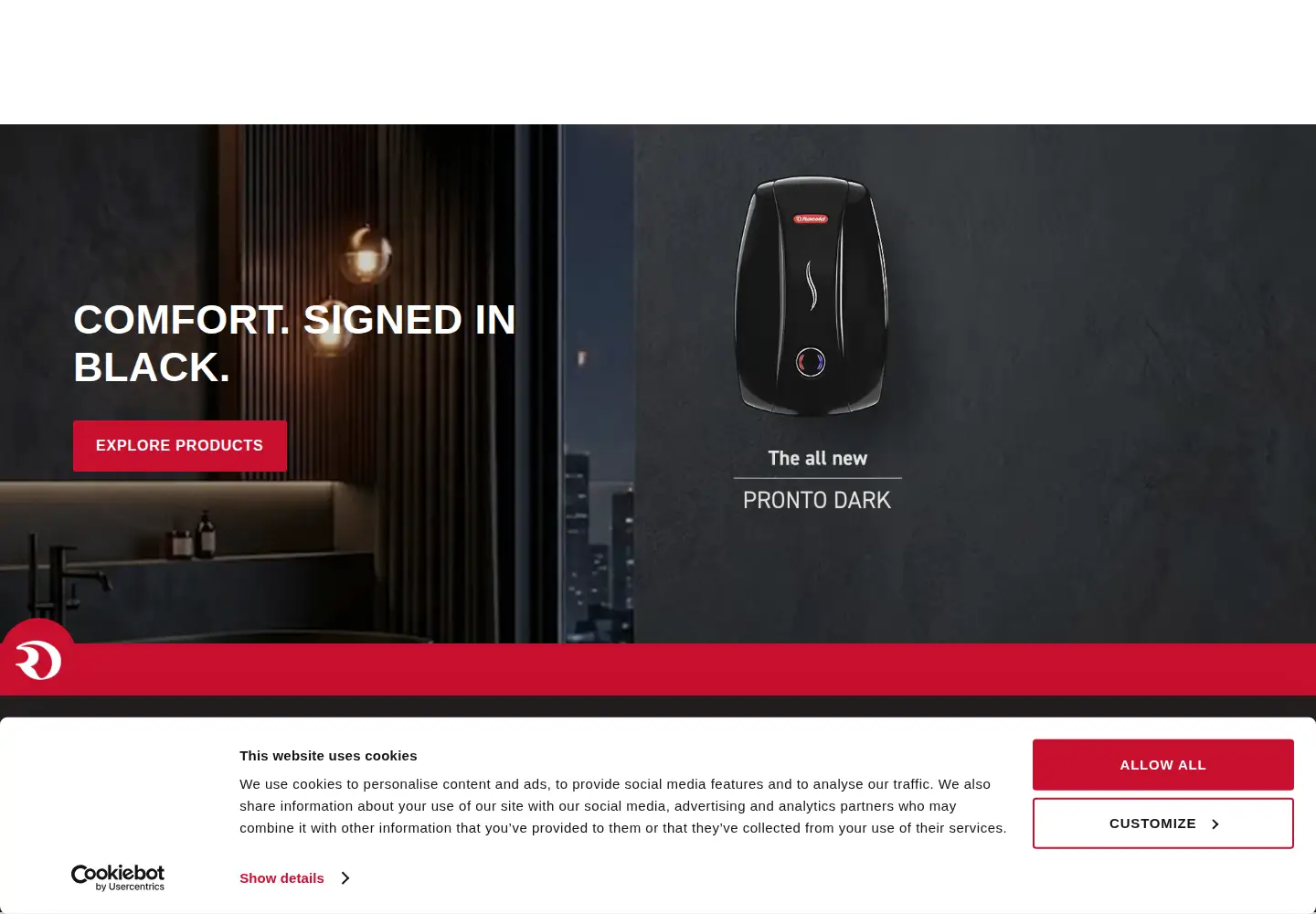 Captured homepage of racold.com in the current scan