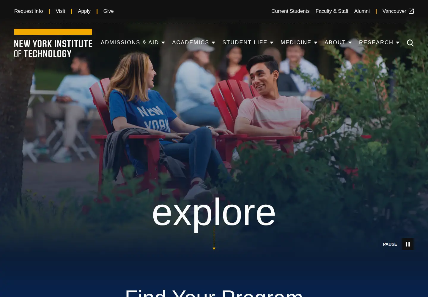 Screenshot of nyit.edu