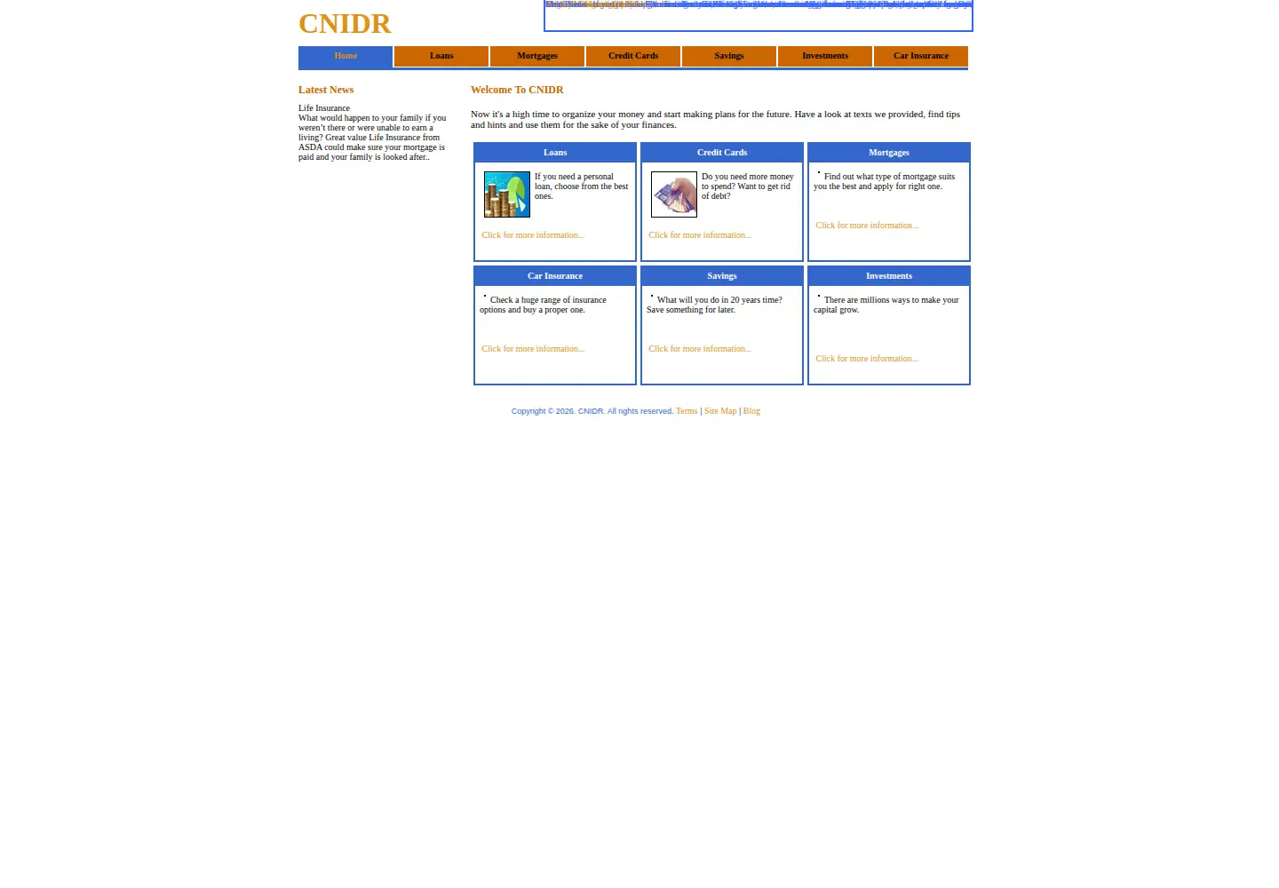 Captured homepage of cnidr.org in the current scan