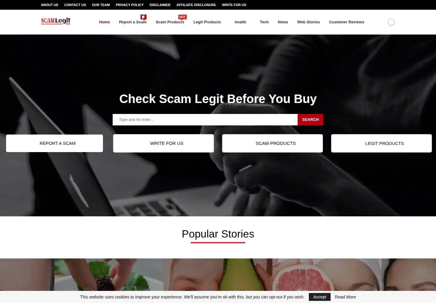Screenshot of scamlegit.com