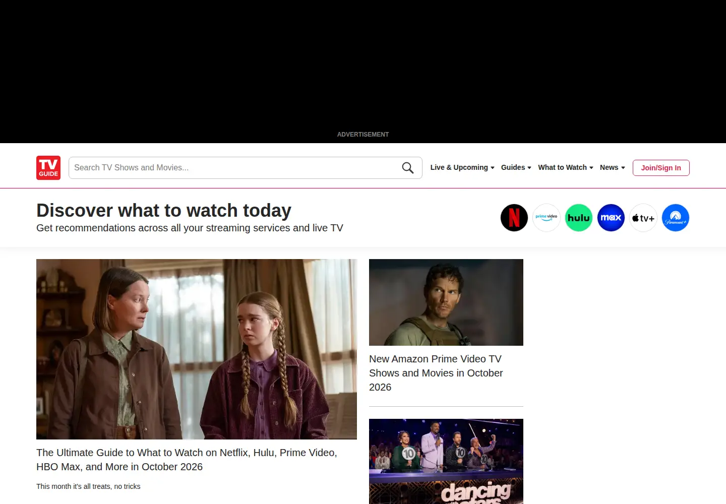 Screenshot of tvguide.com