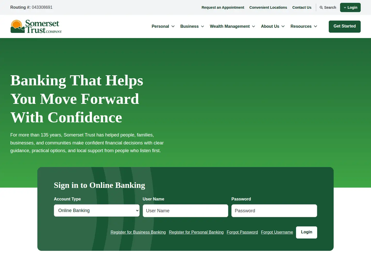 Screenshot of somersettrust.com