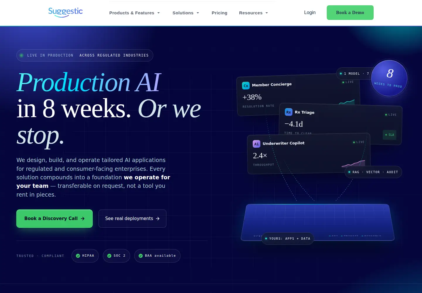 Captured homepage of suggestic.com in the current scan