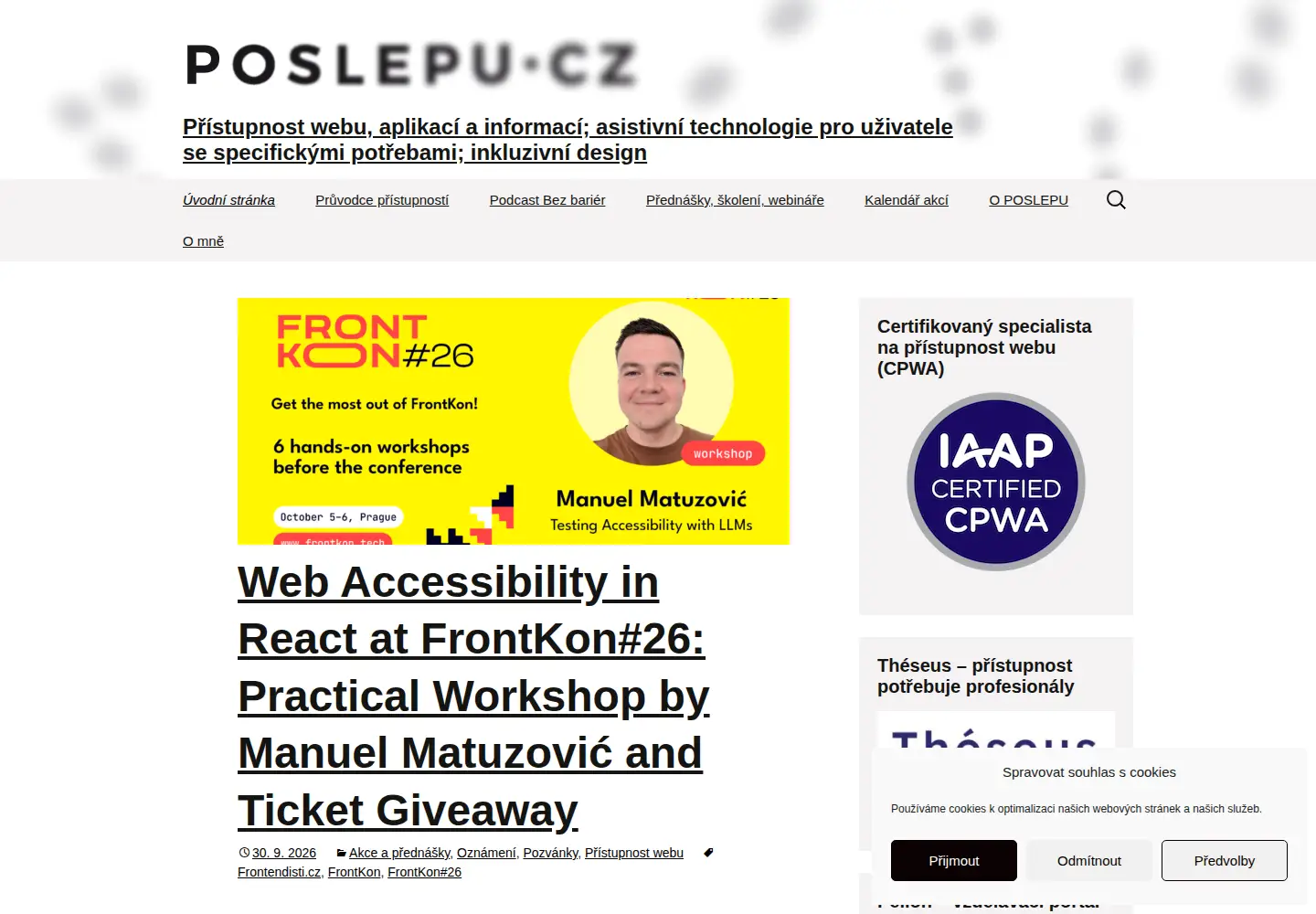 Screenshot of poslepu.cz