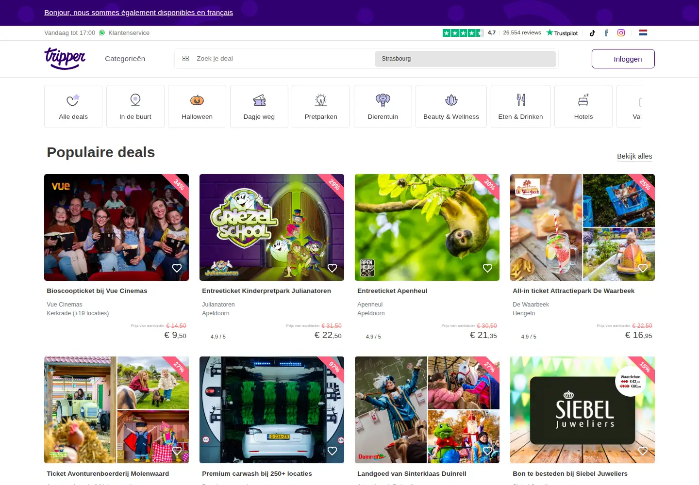 Screenshot of tripper.nl