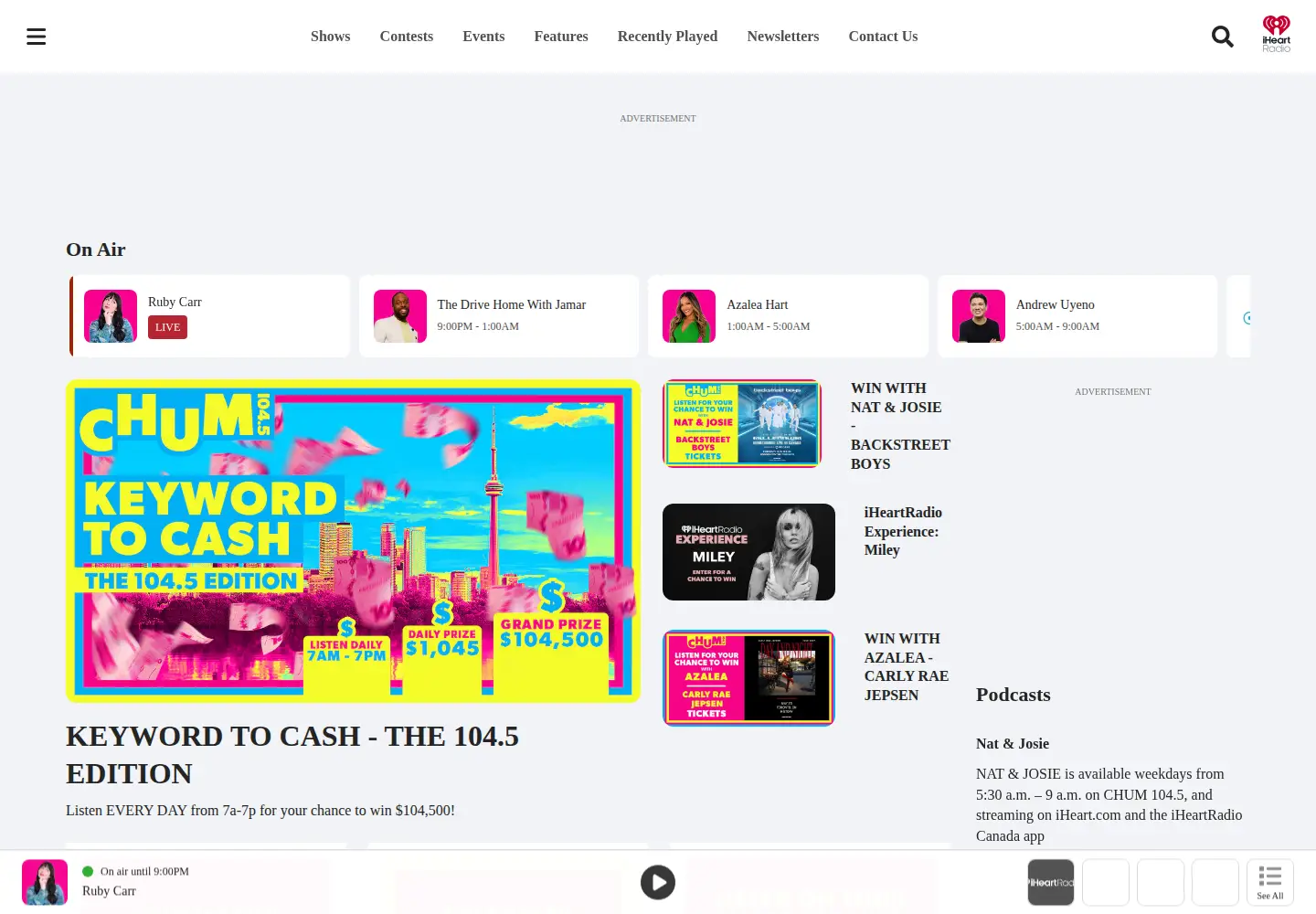 Screenshot of chumfm.com