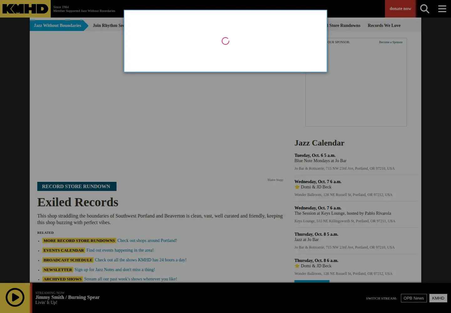 Captured homepage of kmhd.org in the current scan