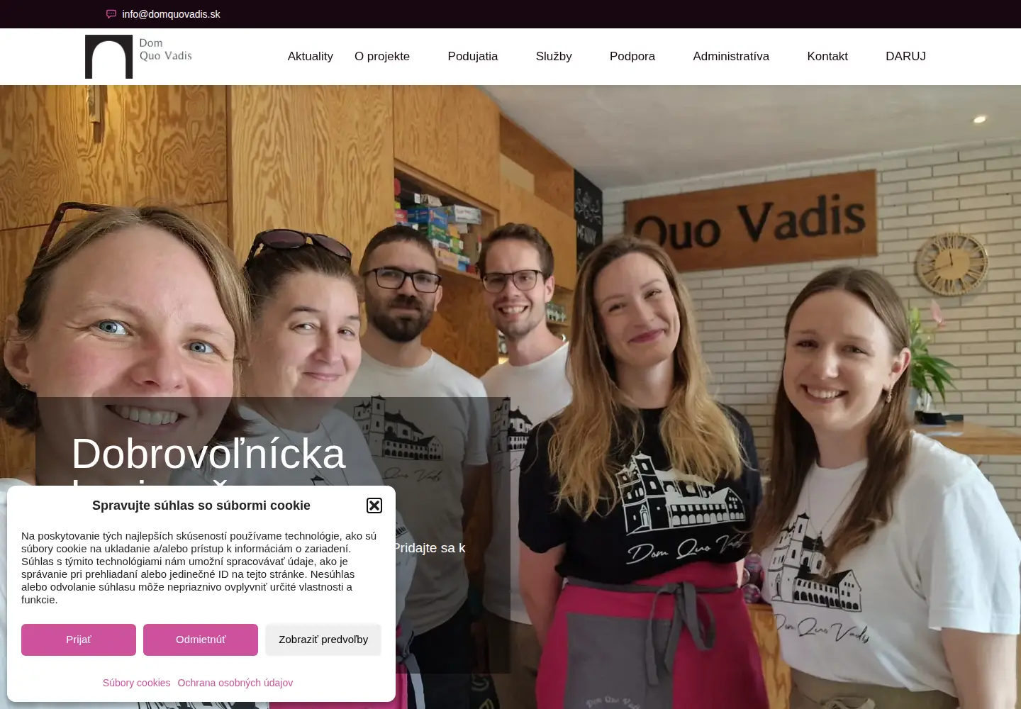 Captured homepage of domquovadis.sk in the current scan