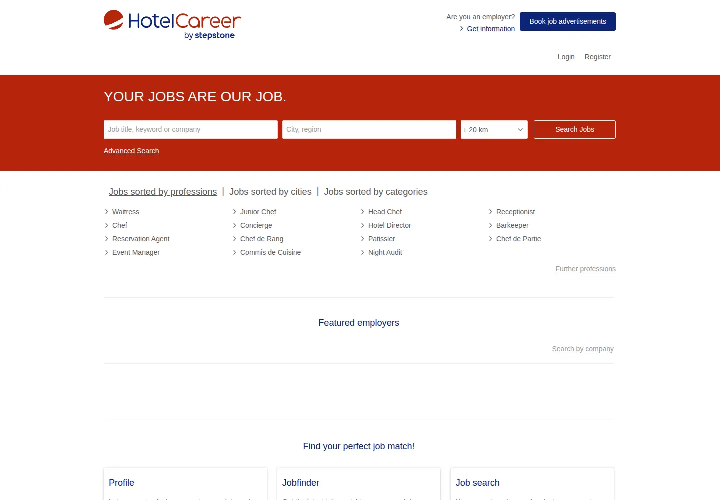 Screenshot of hotelcareer.com