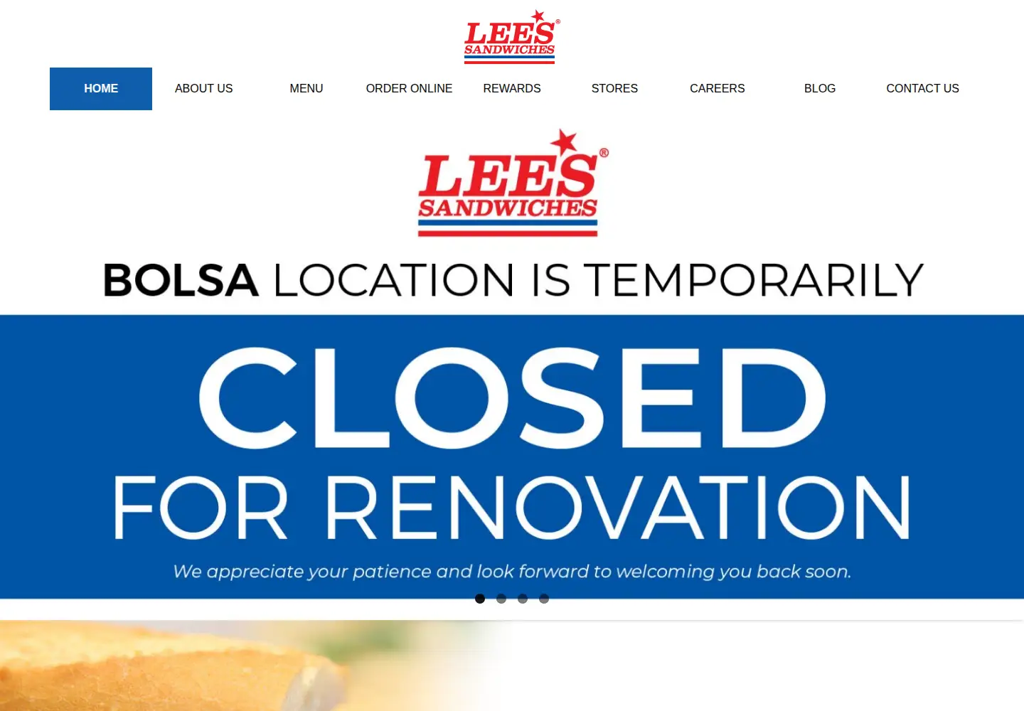 Screenshot of leesandwiches.com