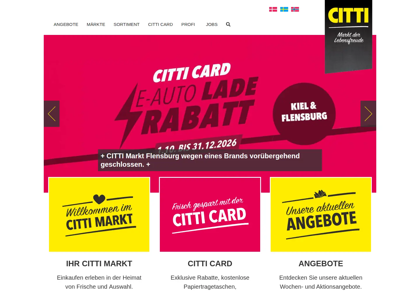 Captured homepage of cittimarkt.de in the current scan