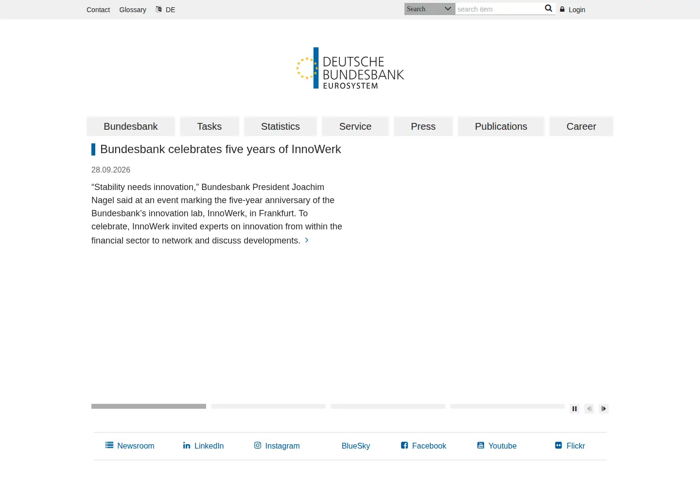 Screenshot of bundesbank.de