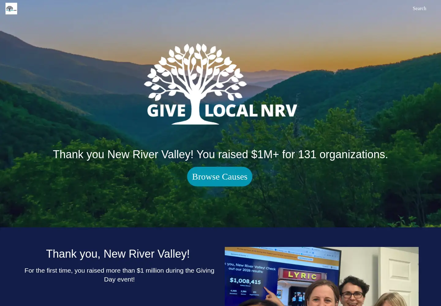 Screenshot of givelocalnrv.org