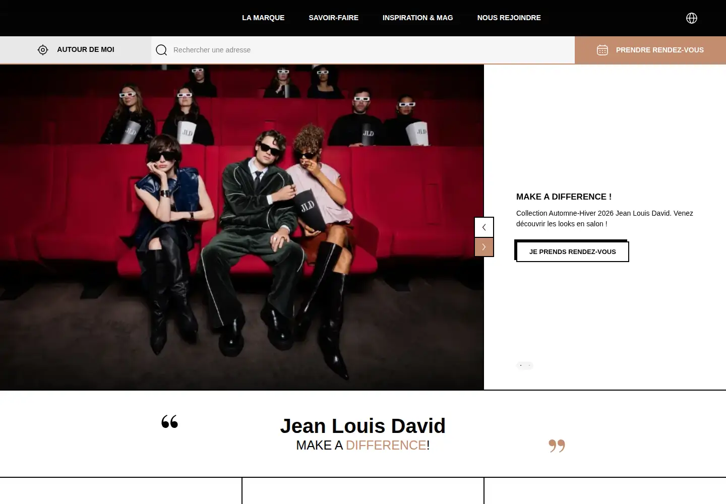Captured homepage of jeanlouisdavid.com in the current scan