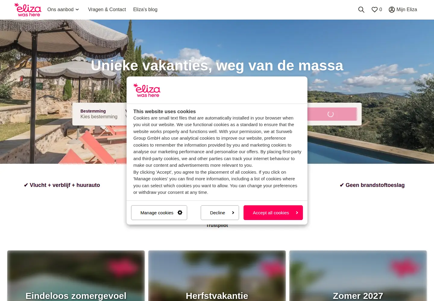 Screenshot of elizawashere.nl