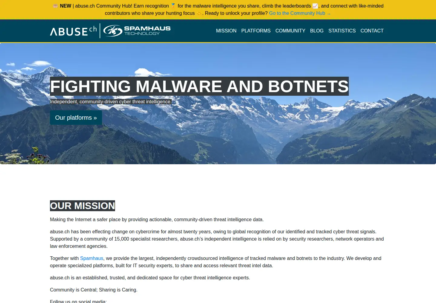 Screenshot of abuse.ch