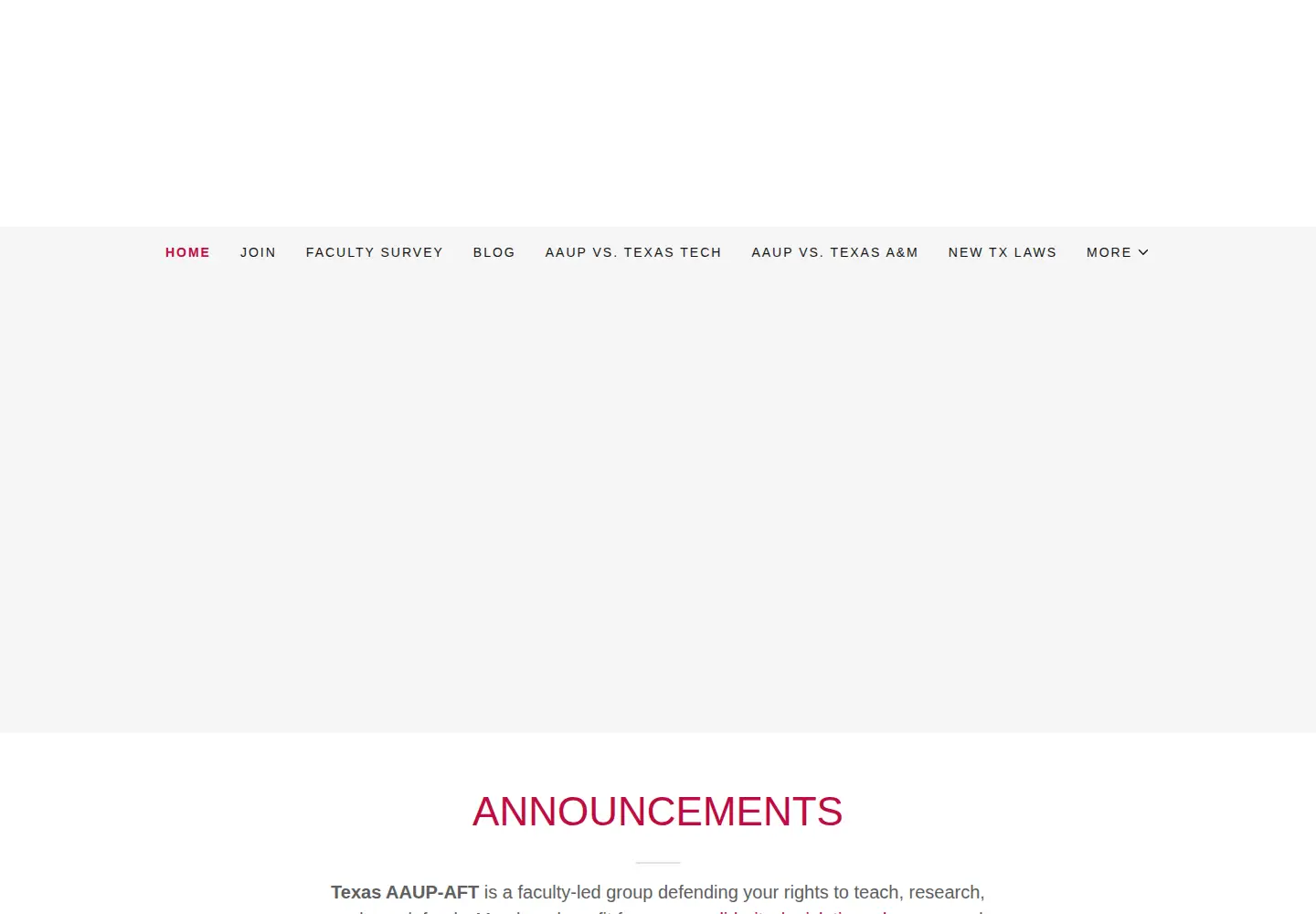 Screenshot of aaup-texas.org