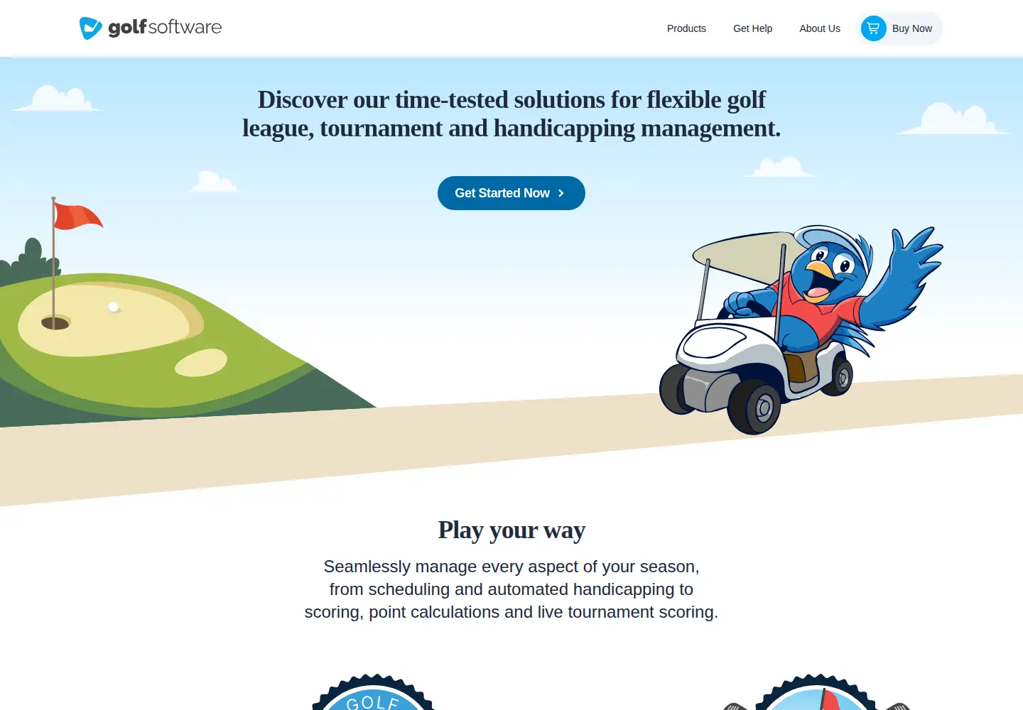 Captured homepage of golfsoftware.com in the current scan