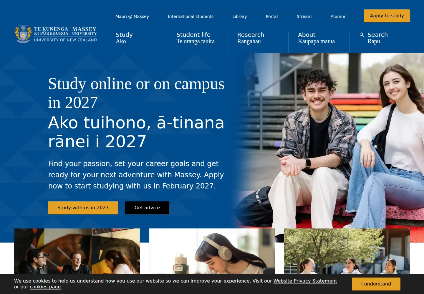 Screenshot of massey.ac.nz